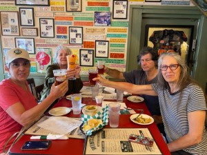 Ted with Colleen, Nancy and Janice at Wintzell's Oyster House in Mobile, Alabama.