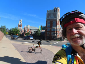 Ted and his bike at Yale University in New Haven, Connecticut.