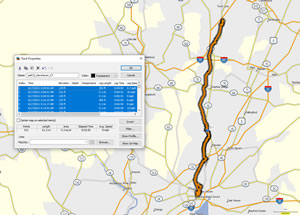 Bike route Ted took near New Haven, Connecticut.