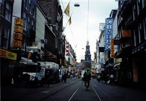 Road in Amsterdam, Netherlands.