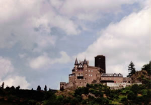 Castle on Rhien River in Germany.