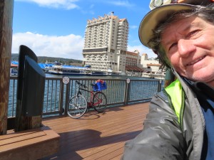 Ted with his bike in the town of Coeur d’Alene.
