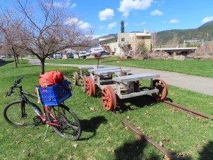Ted’s bike next to mining stuff on display not far from Kellogg, Idaho.