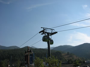 Gondolas at Silver Mountian ski area near Kellogg, Idaho.