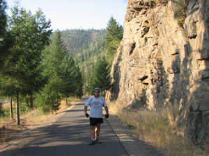 Jay (Ted’s brother) walking on the trail of Coeur d’Alene.
