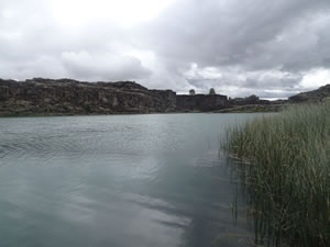 Dierkes Lake near Twin Falls, Idaho at Shoshone Falls Park.