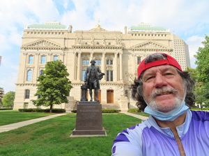 Ted in front of the capital building in downtown Indianapolis, Indiana.