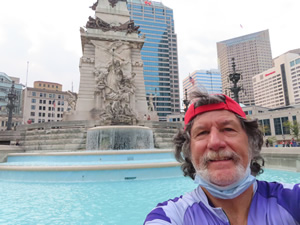 Ted in front of Soldier & Sailor monument in downtown Indianapolis, Indiana.