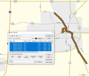 Bike route Ted took out of Muncie, Indiana.