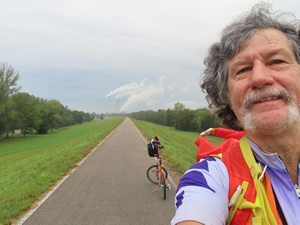 Ted and his Bike on the Louisville loop trail in Kentucky.