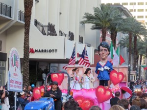 Float at the Italian-American St. Joseph's Parade at the French Quarter in New Orleans.