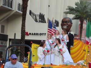 Float at the Italian-American St. Joseph's Parade at the French Quarter in New Orleans.