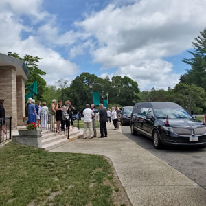 Outside the church of Aunt Shirley’s funeral at St. Robert Bellarmine church in Andover, Massachusetts.