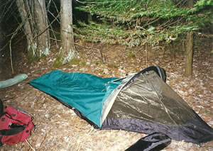 Ted's campsite near Christmas, Michigan. 