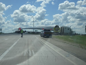 The windmill fin I had to wait for about 20 minutes to make the turn before I could get onto Interstate 29.