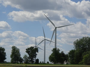 Windmill seen on farms near Lake Benton, Minnesota.  There are hundreds of these on the farms in this area.