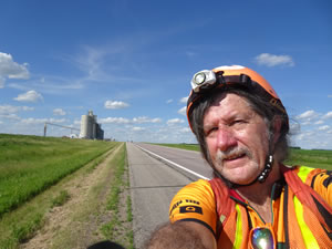 Grain farm behind Ted outside Pipestone, Minnesota.