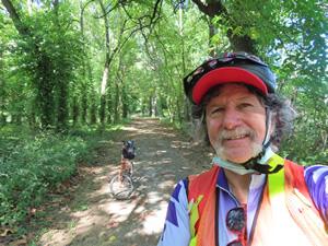 Ted and his bike on the Meramec Greenway bike trail near St Louis, Missouri.