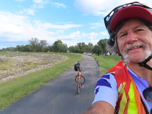 Ted and his bike on the Meramec Greenway bike trail near St Louis, Missouri.