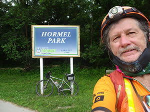 Ted with his bike at Hormel park near Fremont, Nebraska.