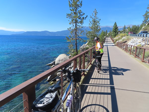 Marty on Tahoe East shore bike trail near Sand Harbor, Nevada.