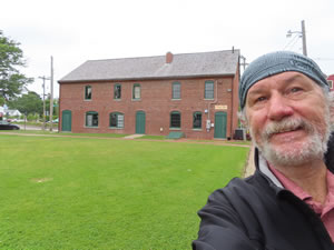 Ted in front of building in Portsmouth, New Hampshire.