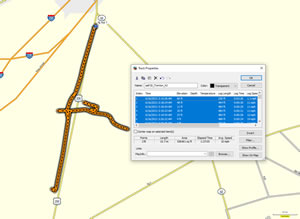 Bike route Ted took near New Jersey motel.