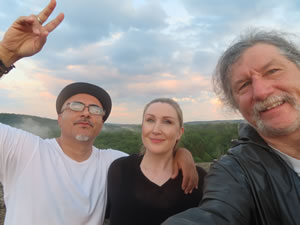 Ted with niece Kate and Renan at Ashokan Reservoir, New York.