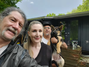Ted with niece Kate and Renan at their home in Stone Ridge, New York.