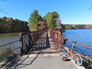 Bridge on the Atlantic & Yadkin Greenway trail.