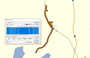 Bike route Ted took at Troutman, North Carolina.