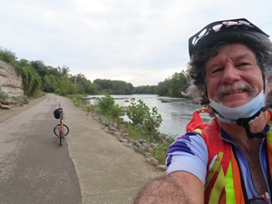 Ted and his bike on the Great Miami River Trail near Dayton, Ohio.