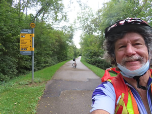 Ted and his bike on the Great Miami River Trail near Dayton, Ohio.