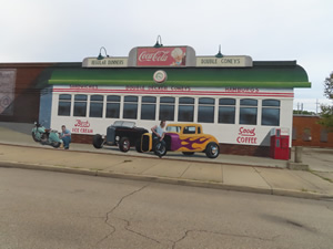 Mural on building in Miamisburg, Ohio.