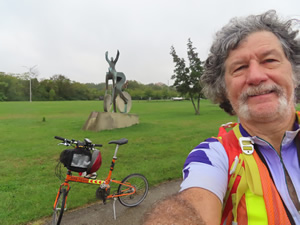 Ted and his bike on the Great Miami River Trail near Dayton, Ohio.