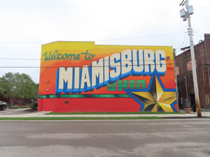 Mural on building in Miamisburg, Ohio.