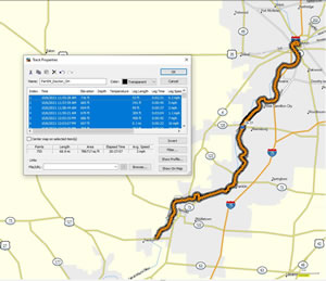 Bike route Ted took on the Great Miami River Trail near Dayton, Ohio.