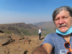 Ted and Marty at Kiger Gorge lookout in the Steen Mountains.
