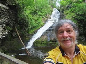 Ted at Dingmans Falls near Dingmans Falls Visitor center at Delaware Water Gap National Recreation Area, Pennsylvania.