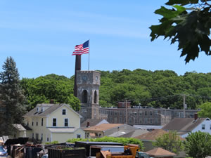 Royal Mills Riverpoint Apartments near the Washington Secondary bike trail in West Warwick, Rhode Island.