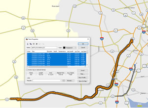 Bike route Ted took near Providence, Rhode Island.
