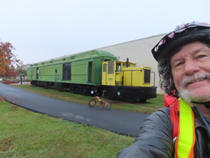 Ted with his bike on the Swamp Rabbit Trail.