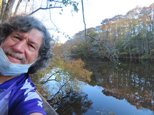Ted near the boardwalk loop trail at Congaree National Park.