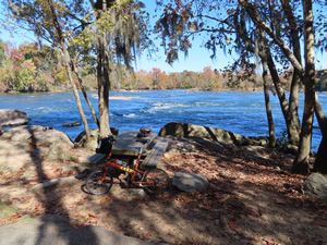 Ted’s bike at north end of Three River Greenway trail.