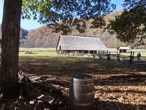 Farmhouse at Oconaluftee Visitor Center on the way to Clingmans Dome.