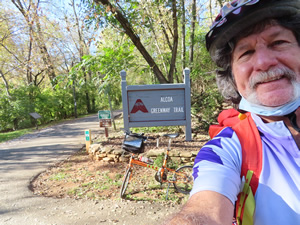 Ted and his bike on the Maryville-Acola greenway trail.