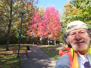 Ted with his bike on the Chattanooga Riverwalk bike trail.