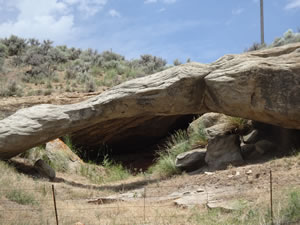 Arched rock seen from Echo Canyon road in Utah.