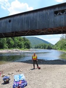 Ted at Dummerston Covered Bridge near Brattleboro, Vermont.