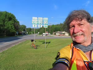 Ted and his bike near Bethel, Vermont.